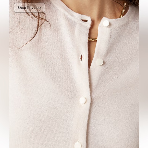J.Crew Featherweight cashmere cardigan Snow - Picture 2 of 8